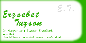 erzsebet tuzson business card
